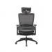 Molet Task Exec Black Frame Black Mesh Back Black Leather Seat Chair With Black Leather Headrest KC0277