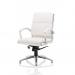 Classic Executive Chair Medium Back White With Arms With Chrome Glides KC0293