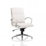Classic Executive Chair Medium Back White With Arms With Chrome Glides KC0293