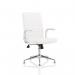 Ezra Executive White Leather Chair with Chrome Glides KC0294
