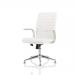 Ezra Executive White Leather Chair with Chrome Glides KC0294