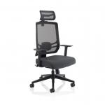 Ergo Twist Mesh Back With Height Adjustable Arms With Headrest Black Fabric Seat KC0298