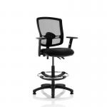 Eclipse Plus II Lever Task Operator Chair Mesh Back Deluxe With Black Seat With Height Adjustable Arms With Hi Rise Draughtsman Kit KC0302