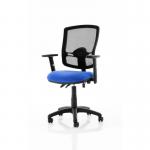 Eclipse Plus II Lever Task Operator Chair Mesh Back Deluxe With Blue Seat With Height Adjustable Arms KC0307