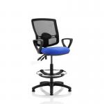 Eclipse Plus II Lever Task Operator Chair Mesh Back Deluxe With Blue Seat With loop Arms With Hi RiseDraughtsman Kit KC0311