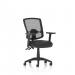Eclipse Plus II Lever Task Operator Chair Deluxe Mesh Back With Black Bonded Leather Seat With Height Adjustable Arms KC0429