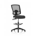 Eclipse Plus II Lever Task Operator Chair Deluxe Mesh Back With High Rise Draughtsman Kit Black Bonded Leather KC0431