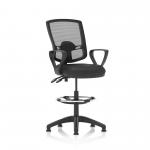 Eclipse Plus II Lever Task Operator Chair Deluxe Mesh Back With Black Bonded Leather Seat With loop Arms With High Rise Draughtsman Kit KC0433