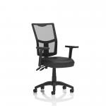 Eclipse Plus II Lever Task Operator Chair Mesh Back With Black Bonded Leather Seat With Height Adjustable Arms KC0434