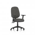 Luna II Lever Task Operator Chair Charcoal With Height Adjustable Arms KC0453