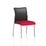 In the photo, a dynamic visitor to the academy can be seen sitting comfortably in a nylon back chair specially designed without arms. The bespoke color of the seat is a vibrant bergamot cherry, adding a pop of energy to the surroundings.