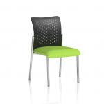 In this picture, a dynamic visitor wearing a nylon back and bespoke colour seat is seen at the Visitors Academy. Despite lacking arms, the visitor is confidently navigating the space while showcasing a vibrant Myrrh Green color.