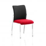The photograph captures a visitor at Dynamic Visitors Academy, seated in a black fabric back chair with bespoke colored seat. The visitor appears to have no arms and is sipping on a warm cup of Bergamot Cherry tea.