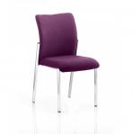 In the photo, we see a visitor at Dynamic Visitors Academy seated in a bespoke purple tansy chair. The visitor has no arms, highlighting the adaptable and inclusive nature of the academy. The vibrant color adds a pop of personality to the space.