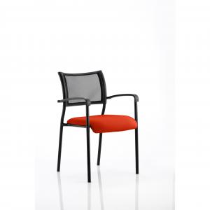 Brunswick Black Frame With Arms Bespoke Colour Seat Tabasco Orange
