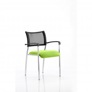 Brunswick Chrome Frame With Arms Bespoke Colour Seat Myrrh Green
