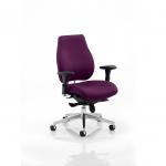 In the photo, the dynamic posture seating Chiro Plus stands out with its bespoke tansy purple back and seat. The sleek design exudes modernity while the ergonomic features promise comfort and support. A perfect addition to any workspace.