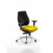 This image features a dynamic posture seating, the Chiro Plus Bespoke Colour Seat in Senna Yellow. The seat has a sleek, modern design and is made with high-quality materials. It is ergonomically designed to provide optimal comfort and support for the user.