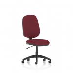 This picture features a sleek and modern desk chair from Dynamic, the Eclipse Plus I Lever Task Operator Chair. With a bespoke color back and seat in a vibrant ginseng and chili shade, this chair adds a pop of style to any office space. Its dynamic design and adjustable features make it a comfortable and practical choice for any worker.