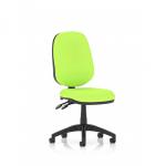 The picture shows a sleek and modern office space with rows of dynamic general desk chairs. The chairs have an Eclipse Plus II lever for adjustable comfort and a bespoke myrrh green color for added style. The ergonomic design and supportive back and seat make these chairs perfect for long hours at work.