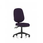 This photo showcases the sleek and modern design of the Dynamic General Desk Chairs Eclipse Plus II Lever Task Operator Chair. Featuring a bespoke colour back and seat in Tansy Purple, this chair exudes sophistication. Its ergonomic shape and adjustable features make it the perfect addition to any workspace.