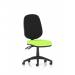A photo of the Dynamic General Desk Chairs Eclipse Plus II Lever Task Operator Chair in bespoke Myrrh Green showcases a vibrant and stylish design. The dynamic shape of the chair, with its ergonomic features and unique color, exudes modern functionality and versatility. The bespoke color of the seat adds a touch of sophistication and personalization to any workspace.