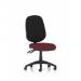 The photo shows a modern, sleek desk chair with a lever for adjustments, the Dynamic General Desk Chairs Eclipse Plus II Lever Task Operator Chair. The seat is available in a custom color option, with a ginseng chilli hue (Bespoke Colour Seat Ginseng Chilli) in the photo.