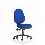 This image showcases a sleek and modern dynamic general desk chair. The Eclipse Plus XL Lever Task Operator Chair features a custom color back and seat in a vibrant stevia blue. Perfect for any workspace needing a pop of color and comfort.