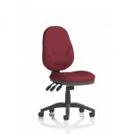 The picture shows a sleek and modern Eclipse Plus XL Lever Task Operator Chair, featuring a custom-colored back and seat in a vibrant ginseng and chilli shade. The dynamic design of this chair is perfect for any office or workspace.