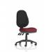 In this photograph, we see a sleek and modern office chair with a dynamic design. The Eclipse Plus XL Lever Task Operator Chair features a bespoke colour seat in a vibrant ginseng and chilli shade. The chair is perfect for adding a pop of color to any workspace and allowing for comfortable and ergonomic seating.