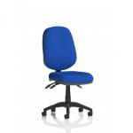 In this image, we see a sleek and modern office chair with a dynamic design. The Eclipse Plus III Lever Task Operator Chair has a bespoke color back and seat in a striking Stevia Blue. Perfect for adding a pop of color to any workspace.