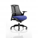 Flex Task Operator Chair Black Frame Black Back Bespoke Colour Seat Stevia Blue KCUP0283
