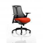 Flex Task Operator Chair Black Frame Black Back Bespoke Colour Seat Tabasco Orange KCUP0284