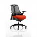 Flex Task Operator Chair Black Frame Black Back Bespoke Colour Seat Orange KCUP0284