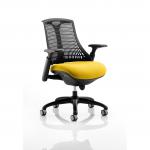 Flex Task Operator Chair Black Frame Black Back Bespoke Colour Seat Yellow KCUP0285