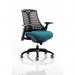 Flex Task Operator Chair Black Frame Black Back Bespoke Colour Seat Maringa Teal KCUP0287