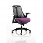 Flex Task Operator Chair Black Frame Black Back Bespoke Colour Seat Tansy Purple KCUP0288