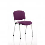 The photo shows a stunning arrangement of dynamic visitors, with sleek chrome frames that add a modern touch. Each chair is uniquely designed with a bespoke colour in Tansy Purple. This set requires a minimum order quantity of 4 and each chair is priced individually. KCUP0320.