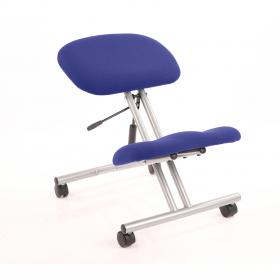 Kneeling Stool Silver Frame Bespoke Colour Stevia Blue KCUP0323