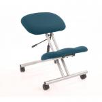 Kneeling Stool Silver Frame Bespoke Colour Maringa Teal KCUP0327