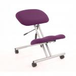 Kneeling Stool Silver Frame Bespoke Colour Tansy Purple KCUP0328