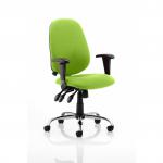 A stylish and modern desk chair, the Dynamic General Lisbon Task Operator Chair features a sleek design in a bespoke Myrrh Green color. Perfect for any office or workspace.