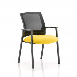 Metro Visitor Chair Mesh Back Bespoke Colour Seat Senna Yellow