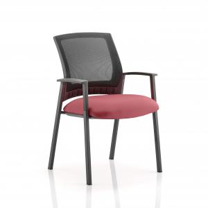 Metro Visitor Chair Mesh Back Bespoke Colour Seat Ginseng Chilli