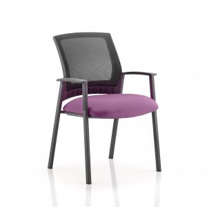 Metro Visitor Chair Mesh Back Bespoke Colour Seat Tansy Purple