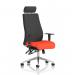 Onyx Ergo Posture Chair With Height Adjustable Arms With Headrest Bespoke Colour Seat Tabasco Orange KCUP0420