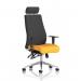 Onyx Ergo Posture Chair With Height Adjustable Arms With Headrest Bespoke Colour Seat Senna Yellow KCUP0421