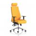 Onyx Ergo Posture Chair With Height Adjustable Arms With Headrest Bespoke Colour Back And Seat Senna Yellow KCUP0437