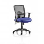 Portland Task Operator Chair Mesh Back With Height Adjustable Arms Bespoke Colour Seat Stevia Blue KCUP0475