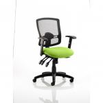 Portland III Mesh Back With Height Adjustable Arms Bespoke Colour Seat Myrrh Green KCUP0490